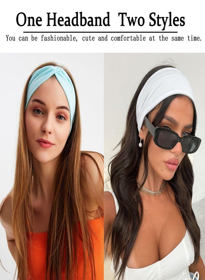 إكستريند مجموعة إكس تريند من 6 قطع من عصابات الرأس النسائية، عصابات رأس متقاطعة ملتوية ومرنة، مثالية لليوجا والتمارين الرياضية، عصابات رأس ناعمة مانعة للانزلاق ومقاومة للتعرق، بألوان سادة، بسيطة ومتعددة الاستخدامات. - Image 4